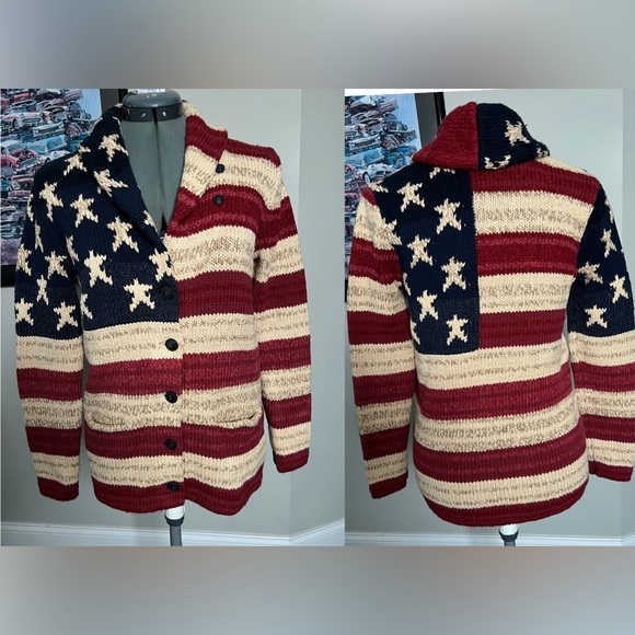 DENIM & SUPPLY RALPH LAUREN S M American Flag Sweater Cardigan Men’s Or Womens - Picture 11 of 11